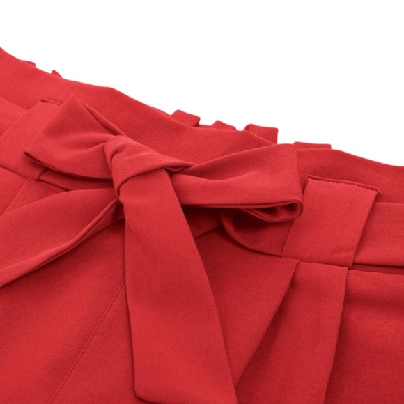 Red Casual High Waist Pencil Pants with Bow-Knot Pockets. Medium. July 4th!🇺🇸 - Picture 4 of 10